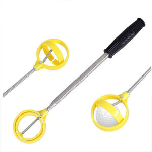 golf ball retriever, telescopic golf ball pick up pole, retractable ball fetching stick, golf course supplies & accessories