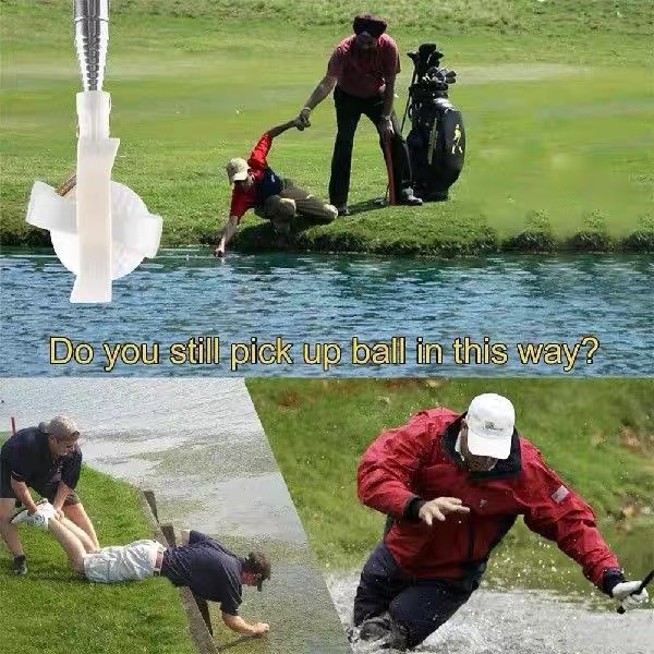 golf ball retriever, telescopic golf ball pick up pole, retractable ball fetching stick, golf course supplies & accessories