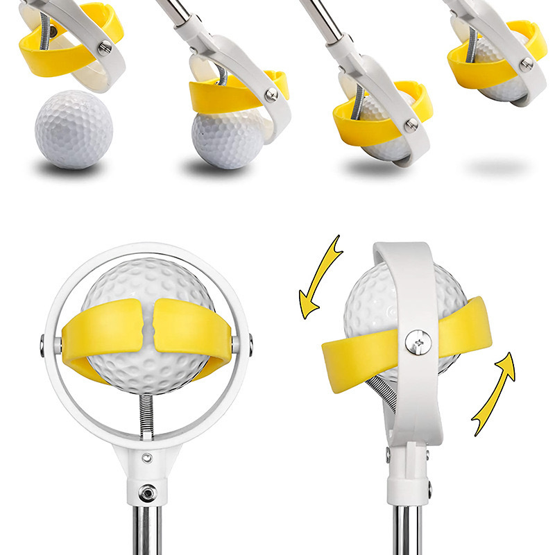 golf ball retriever, telescopic golf ball pick up pole, retractable ball fetching stick, golf course supplies & accessories