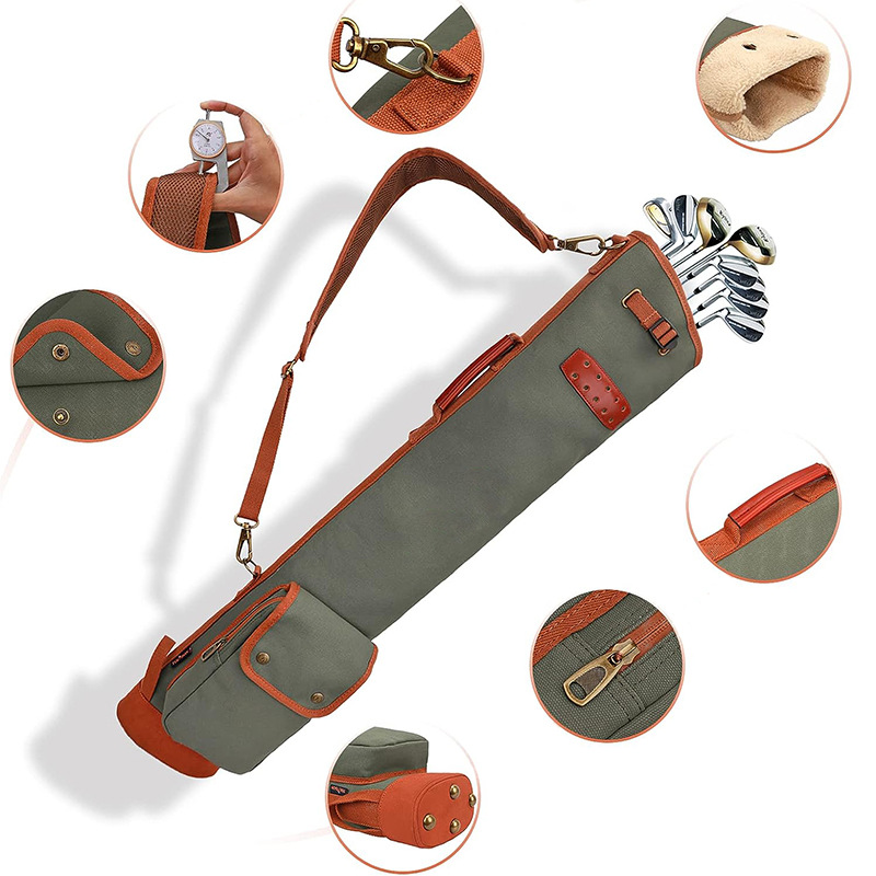 new style golf club bag, wear resistant canvas golf club travel case, lightweight portable bag with custom logo printing
